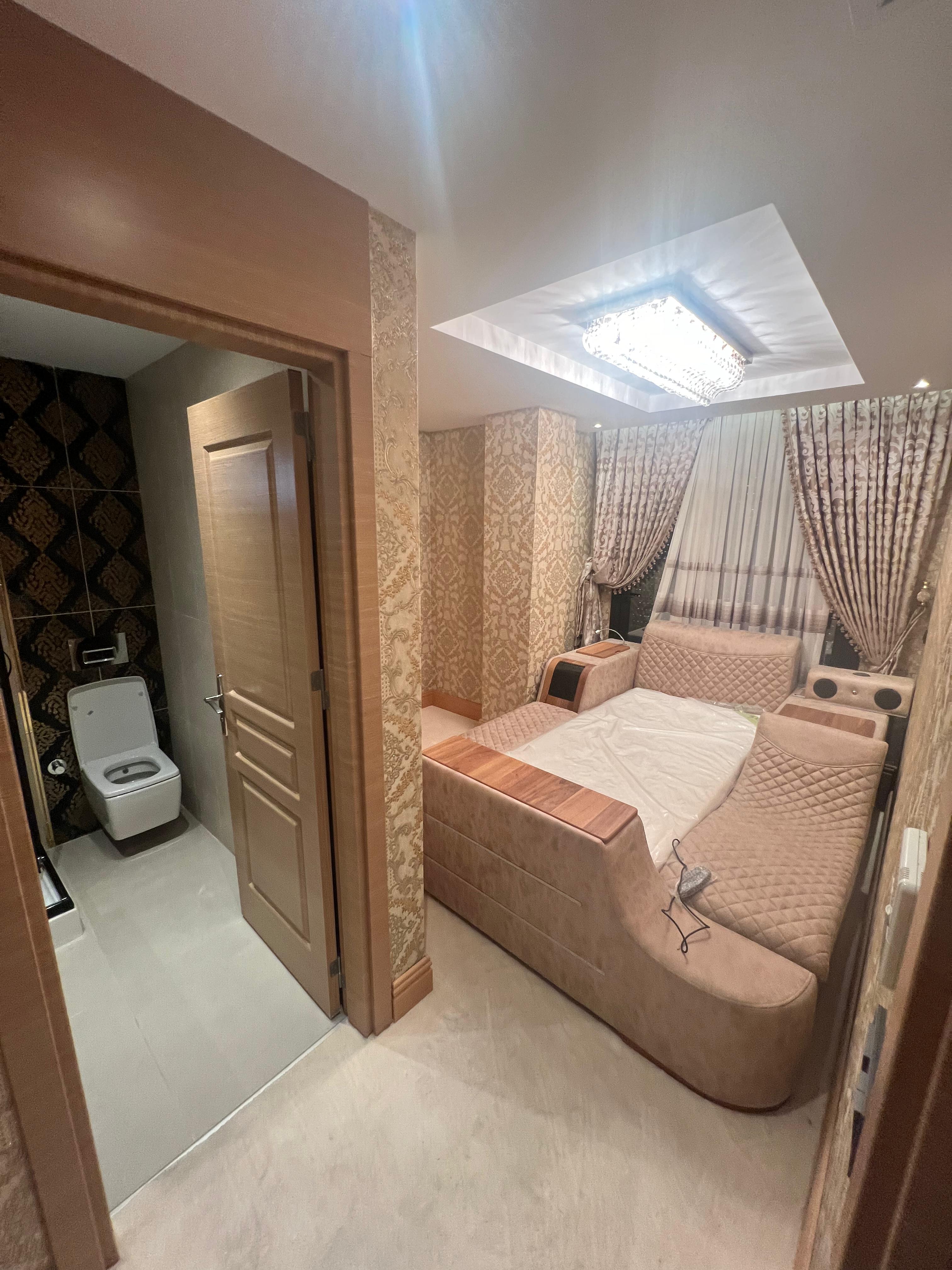 Villa E bedroom with built-in storage in premium Istanbul villa